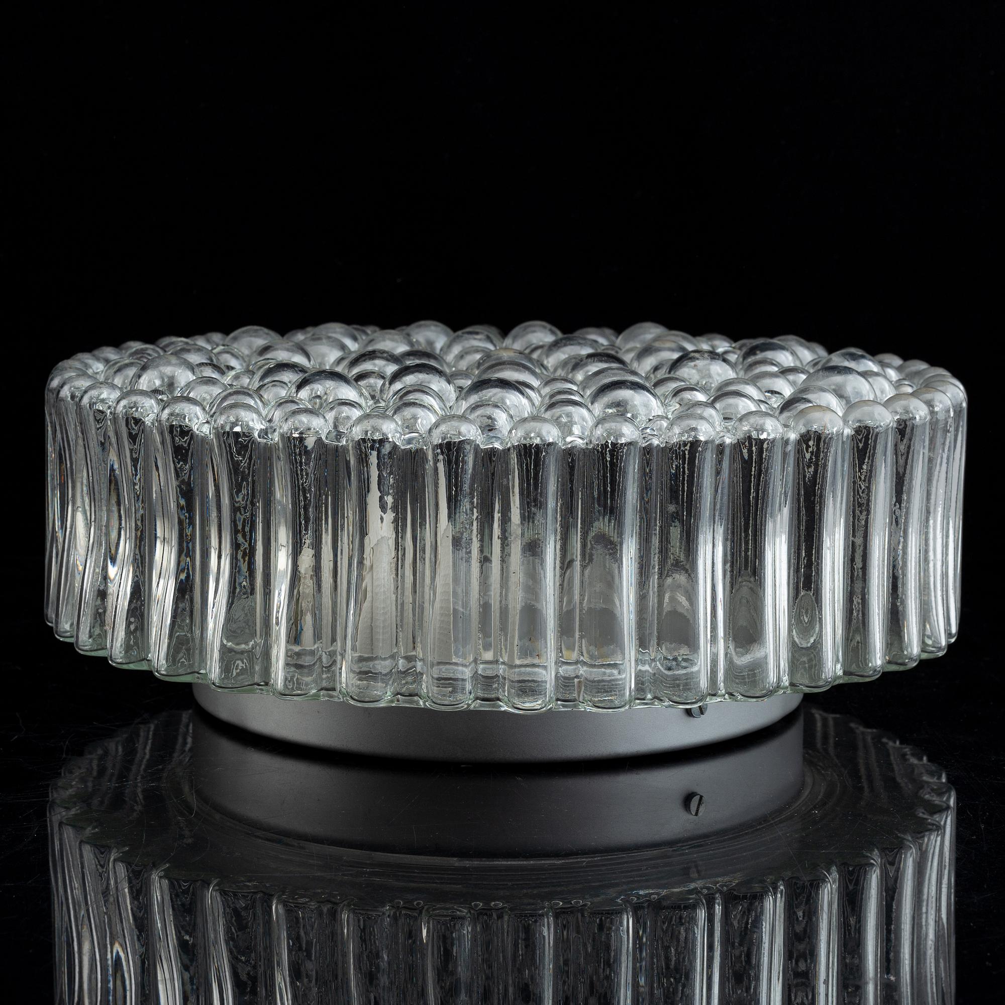 A glass ceiling light, Glashütte Limburg, Germany.