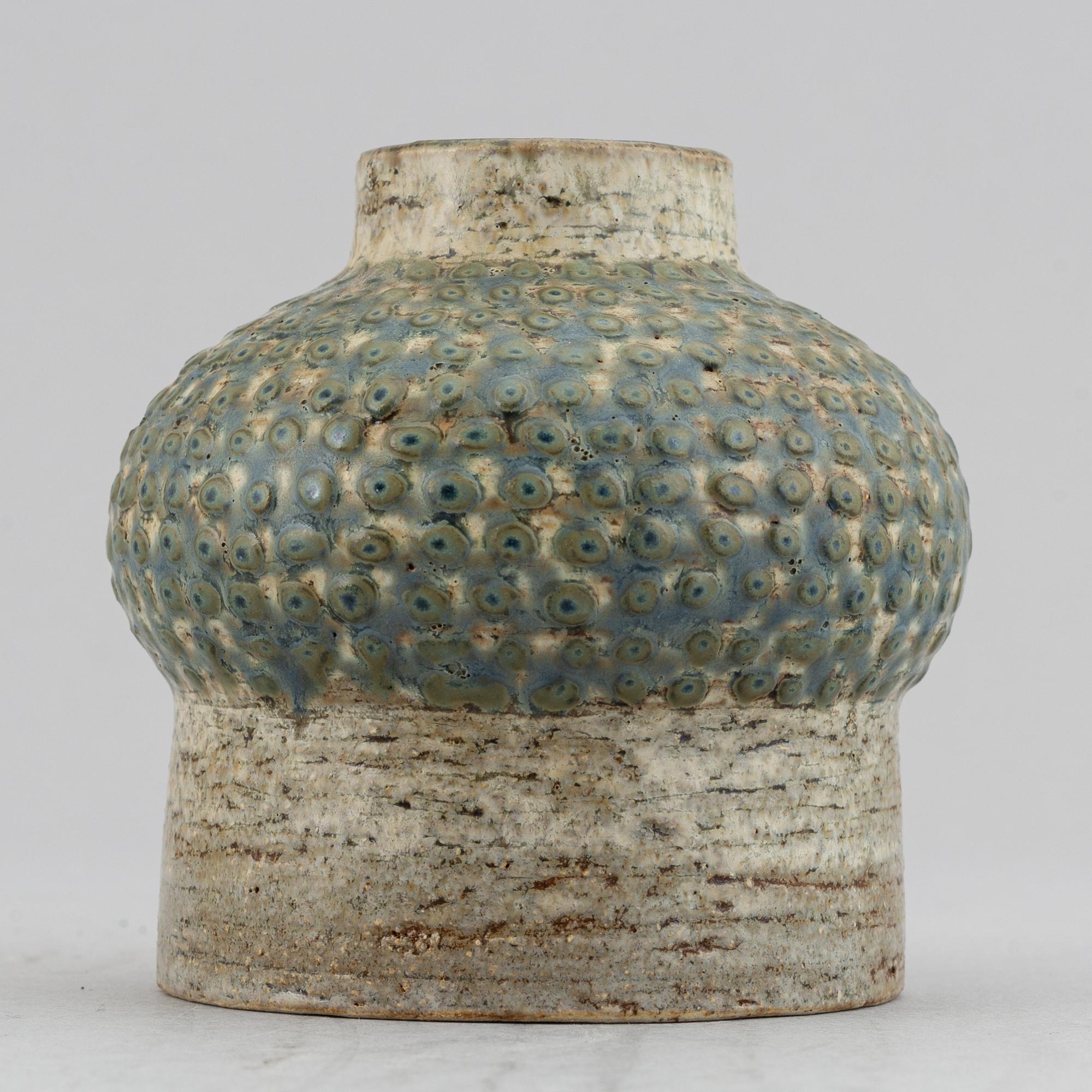 Marianne Westman for Rörstrand and Britt-Louise Sundell for Gustavsberg studio, two stoneware vases, Sweden.