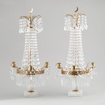 BORDSLYSTRAR, 1 par, gustaviansk stil, 1900-talets mitt.