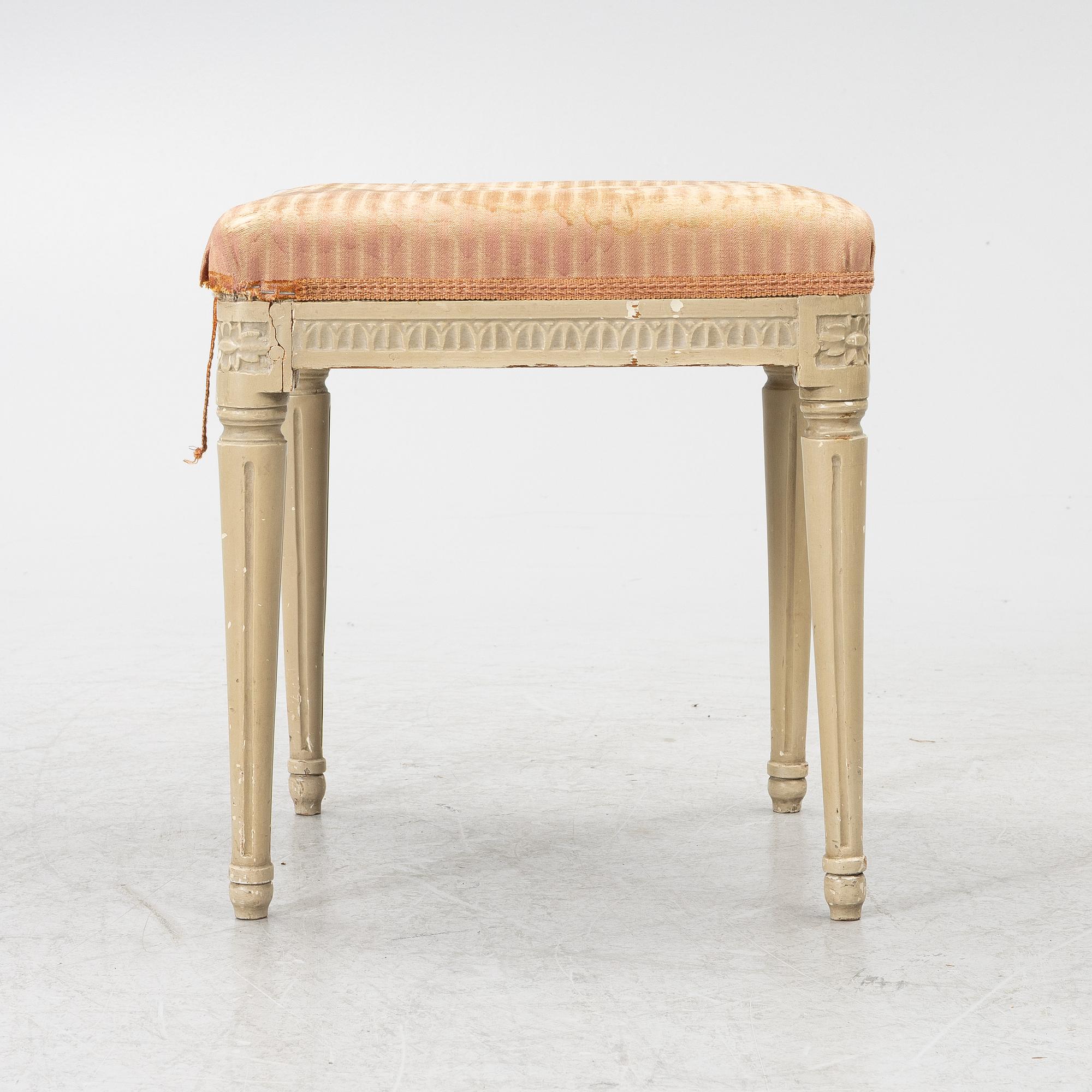 A Gustavian style stool, 19th Century.