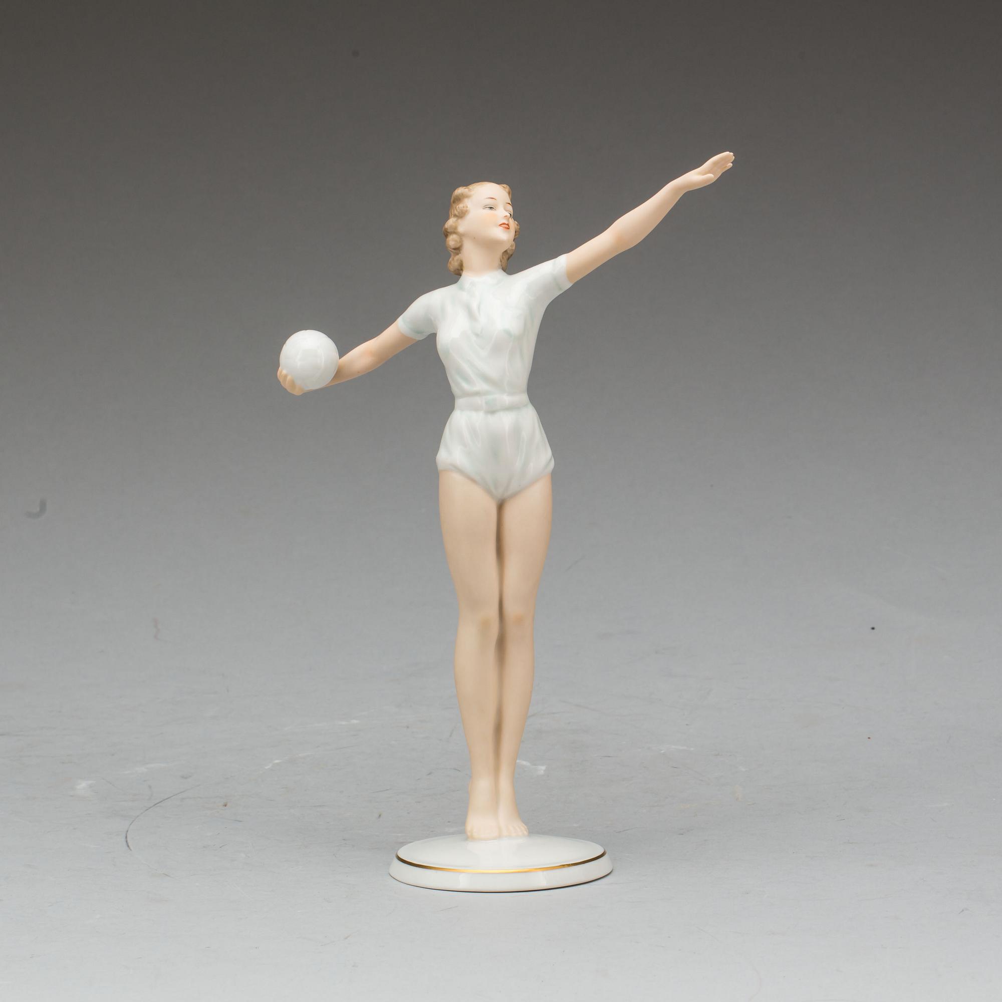 FIGURIN, porslin, art deco, Kurt Steiner, Schau bach kunst, Tyskland, 1900-talets första hälft/mitt.