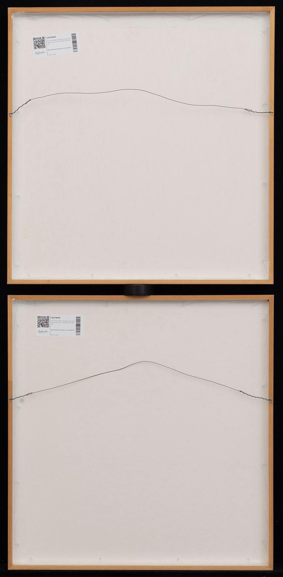 PETER HAHNE, two signed and numbered colour etchings.