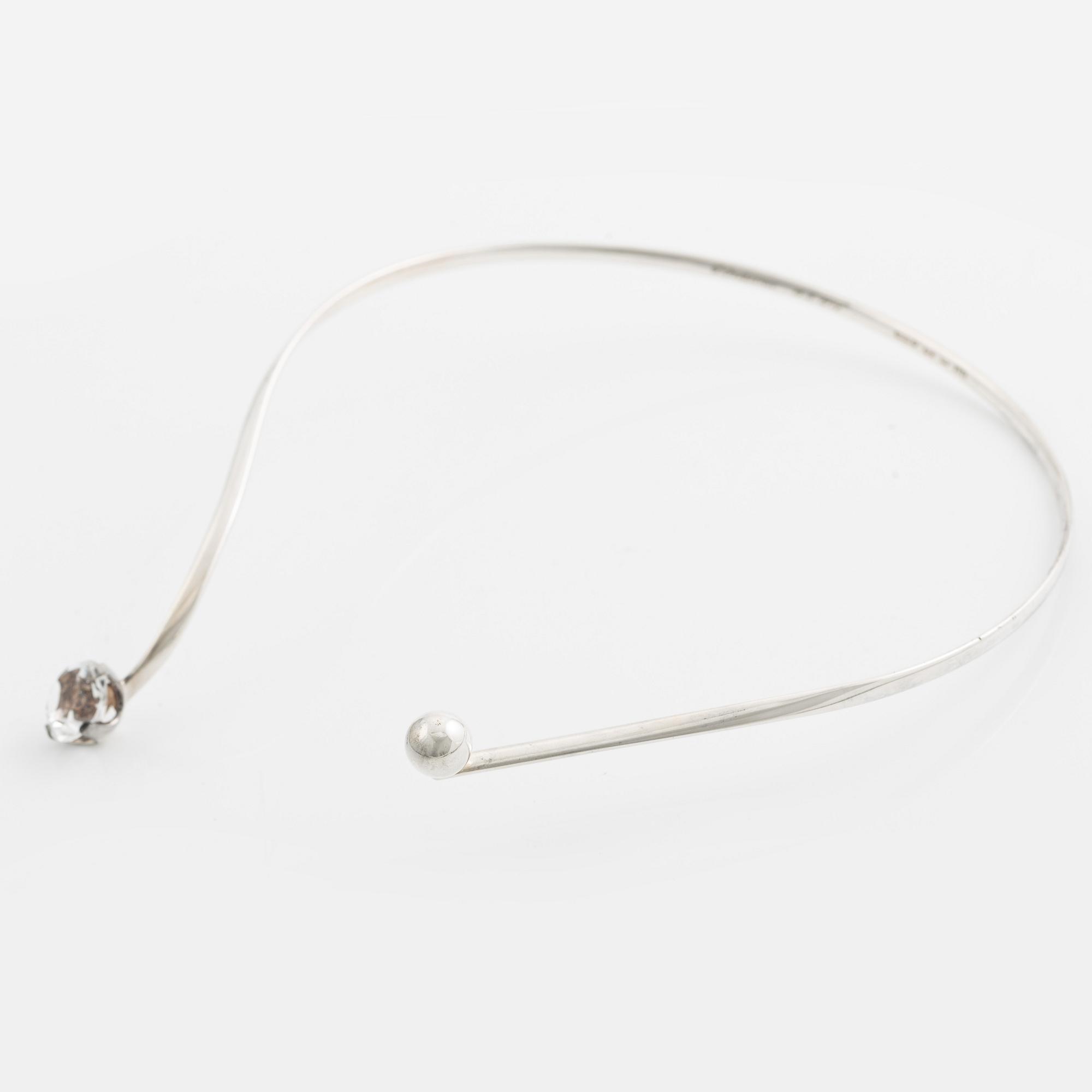 Alton, a necklace, sterling silver with a white stone, Falköping 1976.