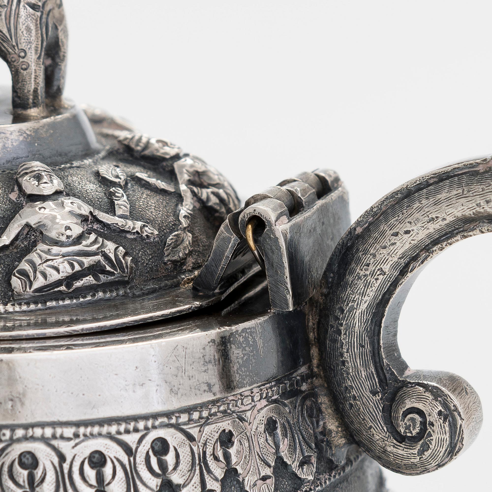 An Indian silver teapot.