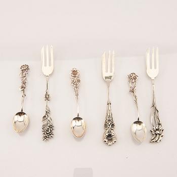 A set of 23 pcs silver cutlery by Gewe Malmö 1962-1987.