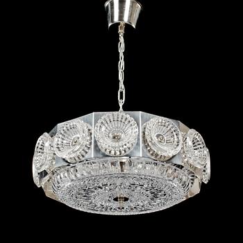 TAKLAMPA, möjligen Carl Fagerlund för Orrefors, 1960/1970-tal. Höjd 18 cm.