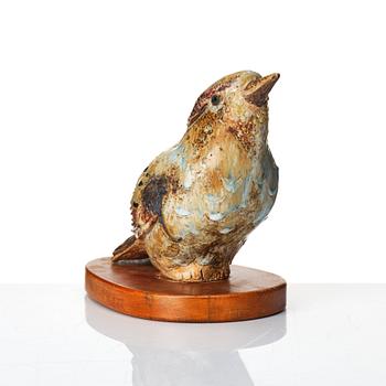Tyra Lundgren, a stoneware sculpture of a bird, Sweden mid 20th century.