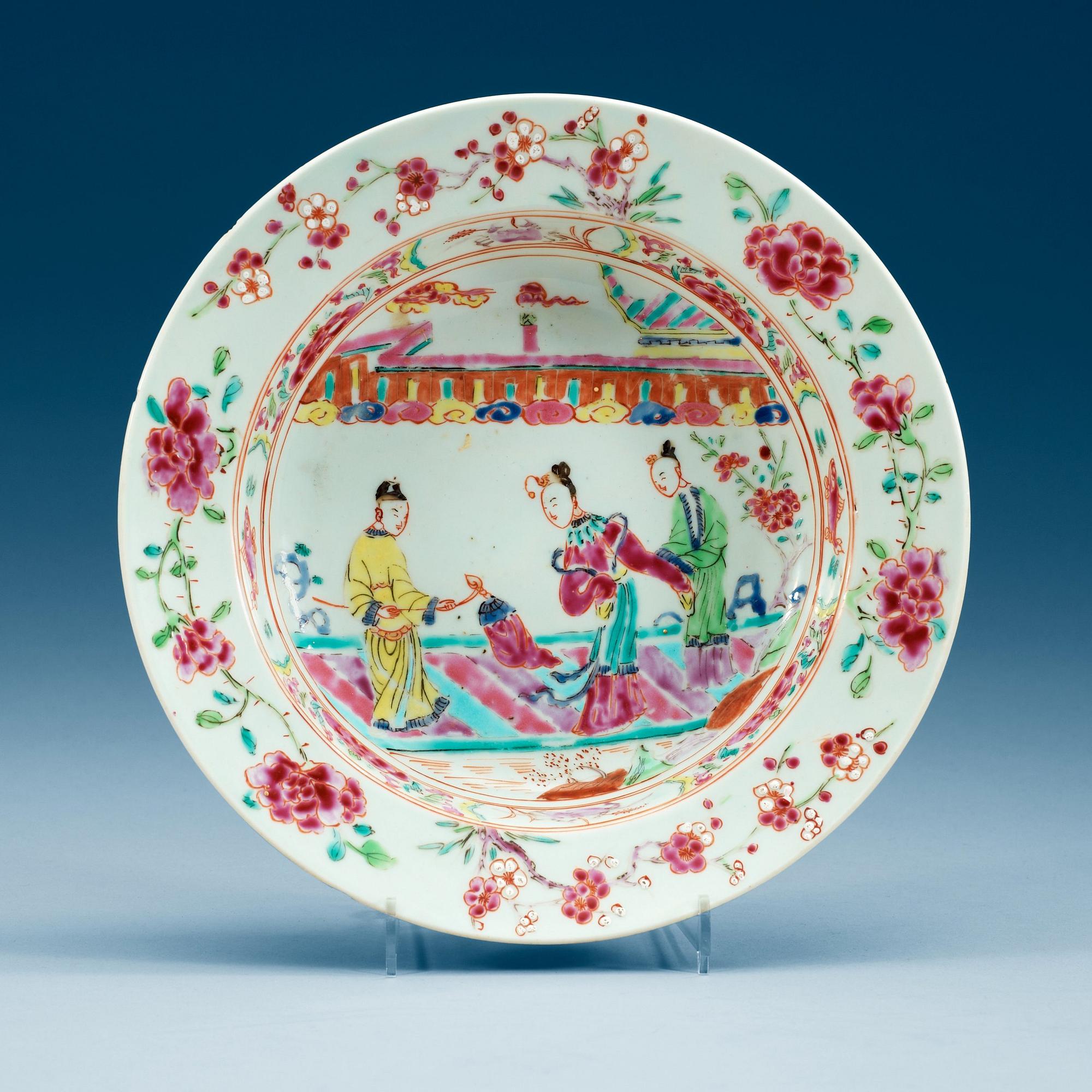 TALLRIK, kompaniporslin. Qing dynastin, Qianlong (1736-95).