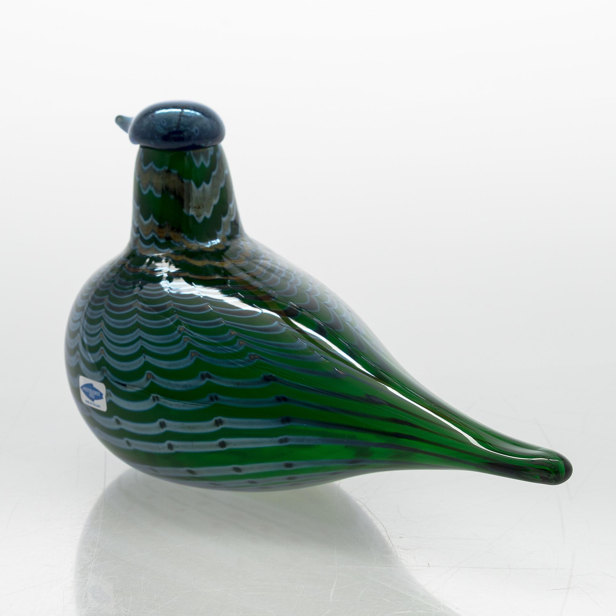 Oiva Toikka, glasfågel, signerad O. Toikka Nuutajärvi.