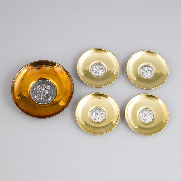 Five silver plates by Ilias Lalagounis, Greece.