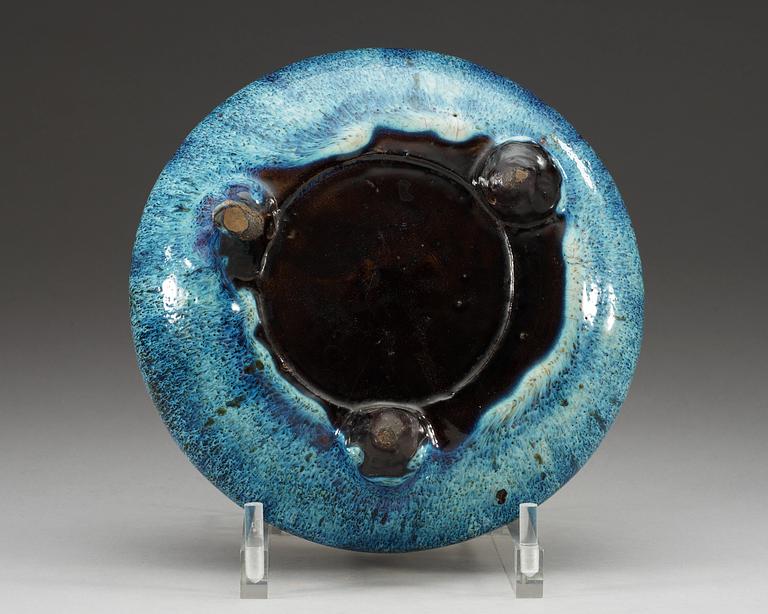 A Yunyao glazed tripod censer/narcissus bowl, presumably 18th Century.