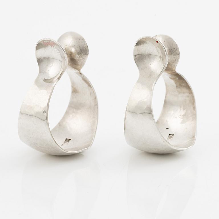Sven-Erik Högberg, a pair of earrings, silver, Gothenburg 1977.