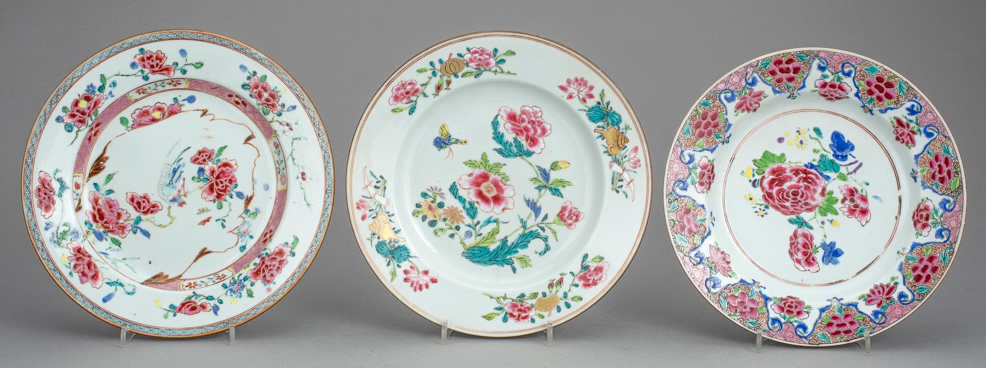 TALLRIKAR, 10 st, porslin, Qianlong, Kina 1700-tal.