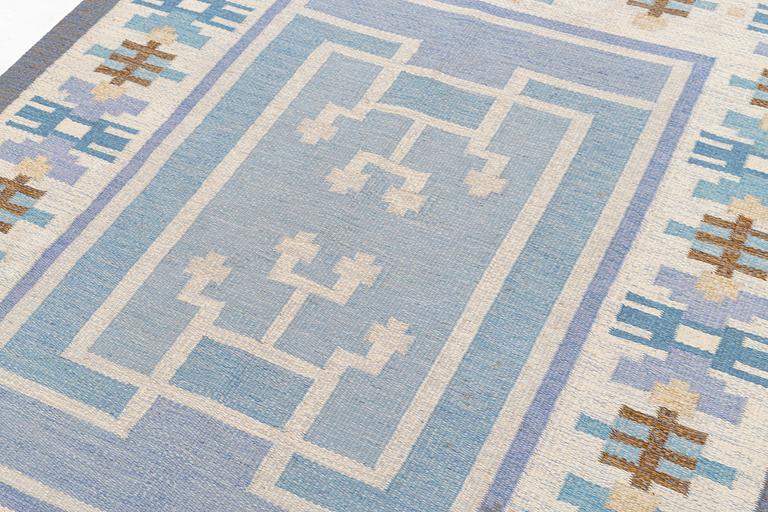 Ingegerd Silow, a carpet, flat weave, c 230 x 170 cm, signed IS.