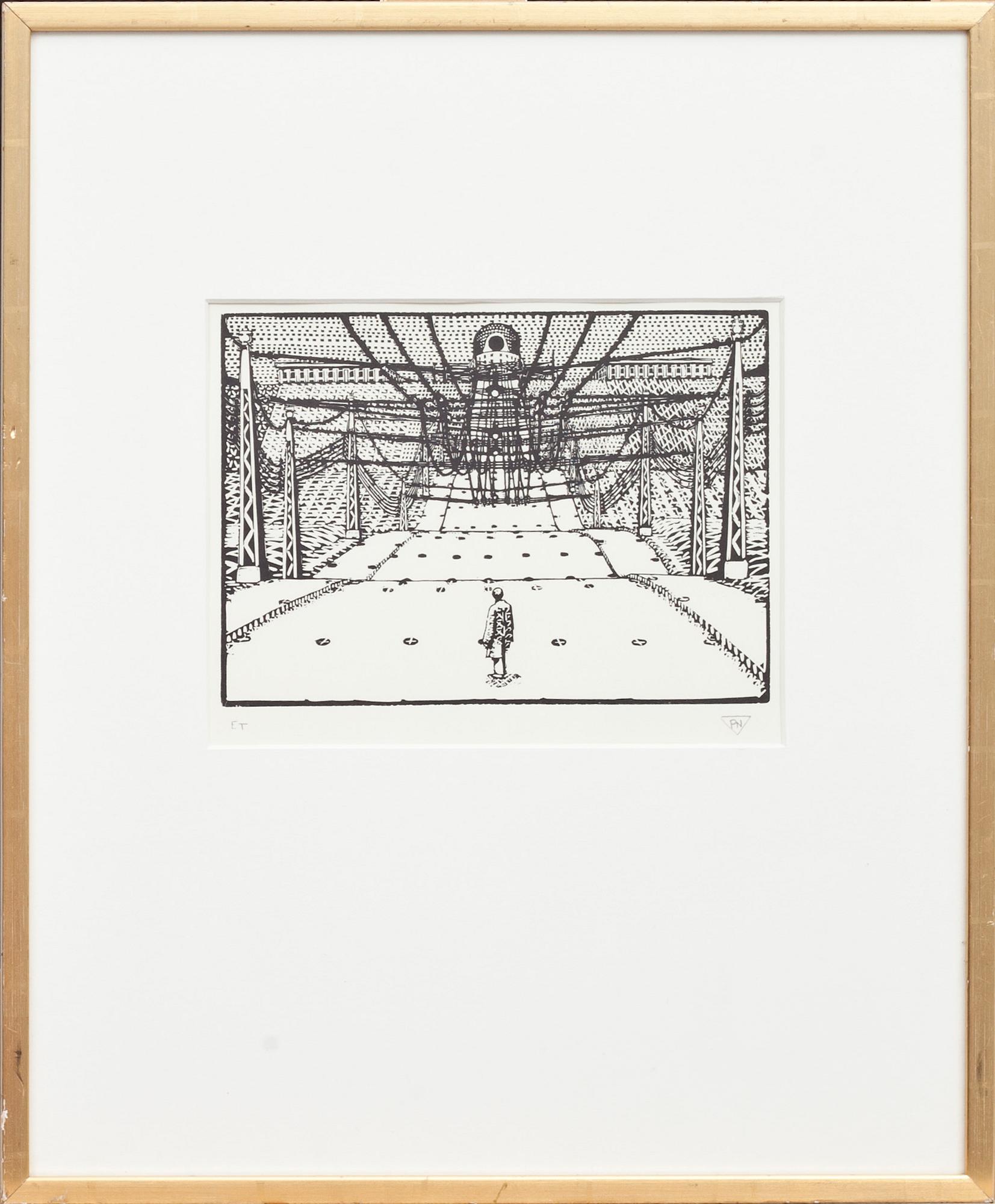 PALLE NIELSEN, träsnitt. Monogramsignerad, E.T.