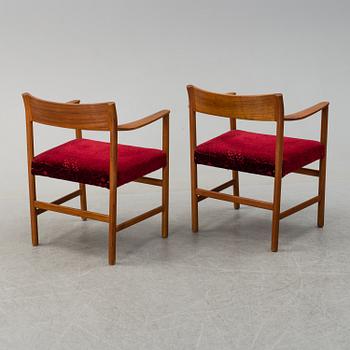 Two 1960's  teak model 10, armchairs by Arne Halvorsen for L Jacosen.