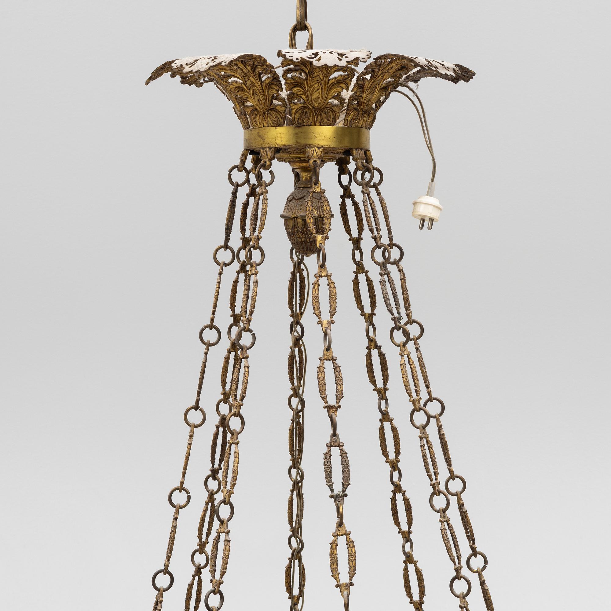 Ceiling lamp, late 19th century. Empire style.