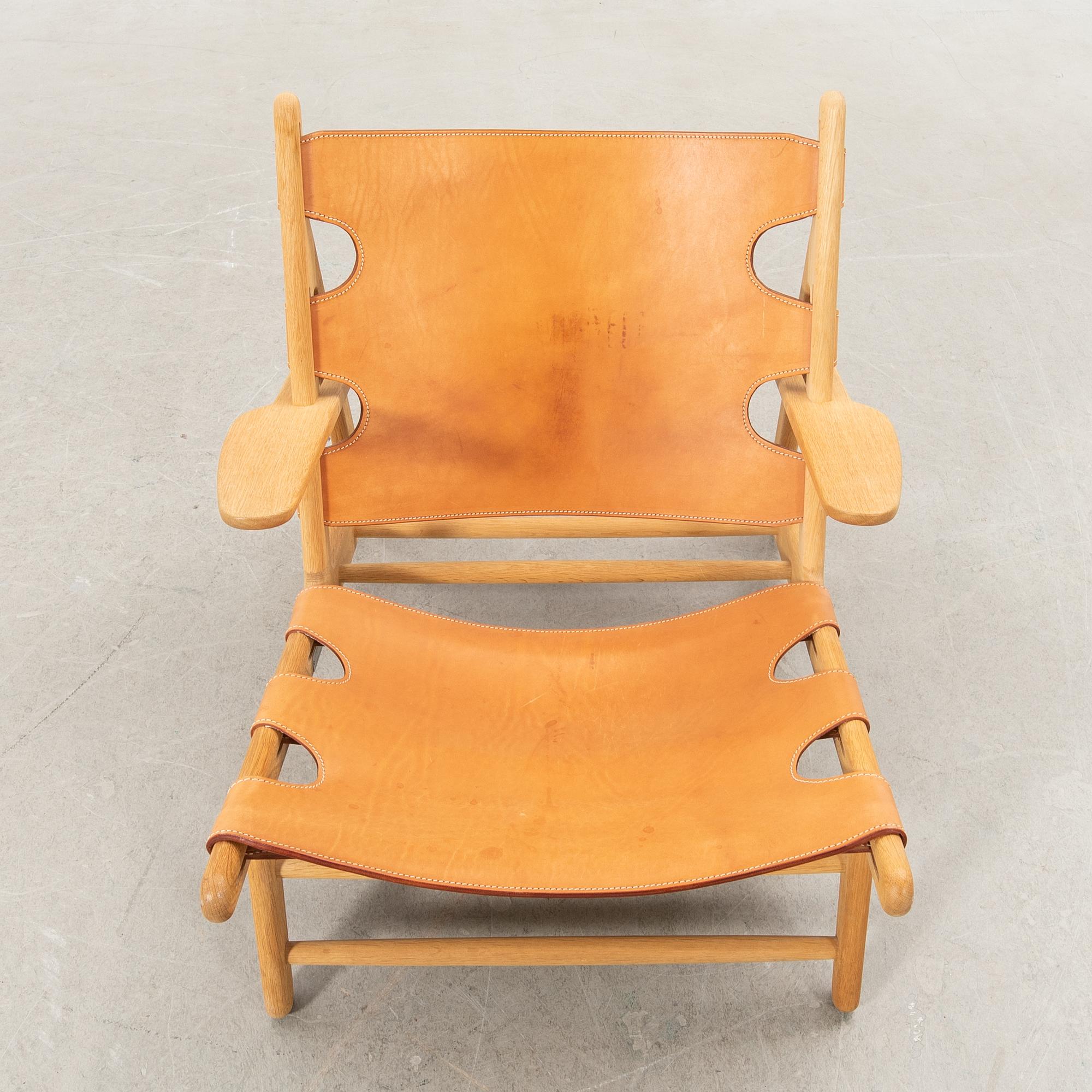 Børge Mogensen, Fåtölj "Jaktstolen" Fredericia Stolefabrik Danmark sent 1900-tal.