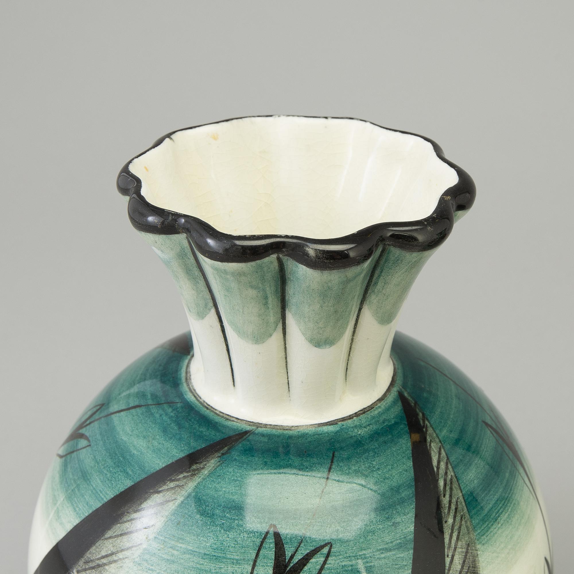 ILSE CLAESSON, VASER, två st, flintgods, Rörstrand, 1928-1936.