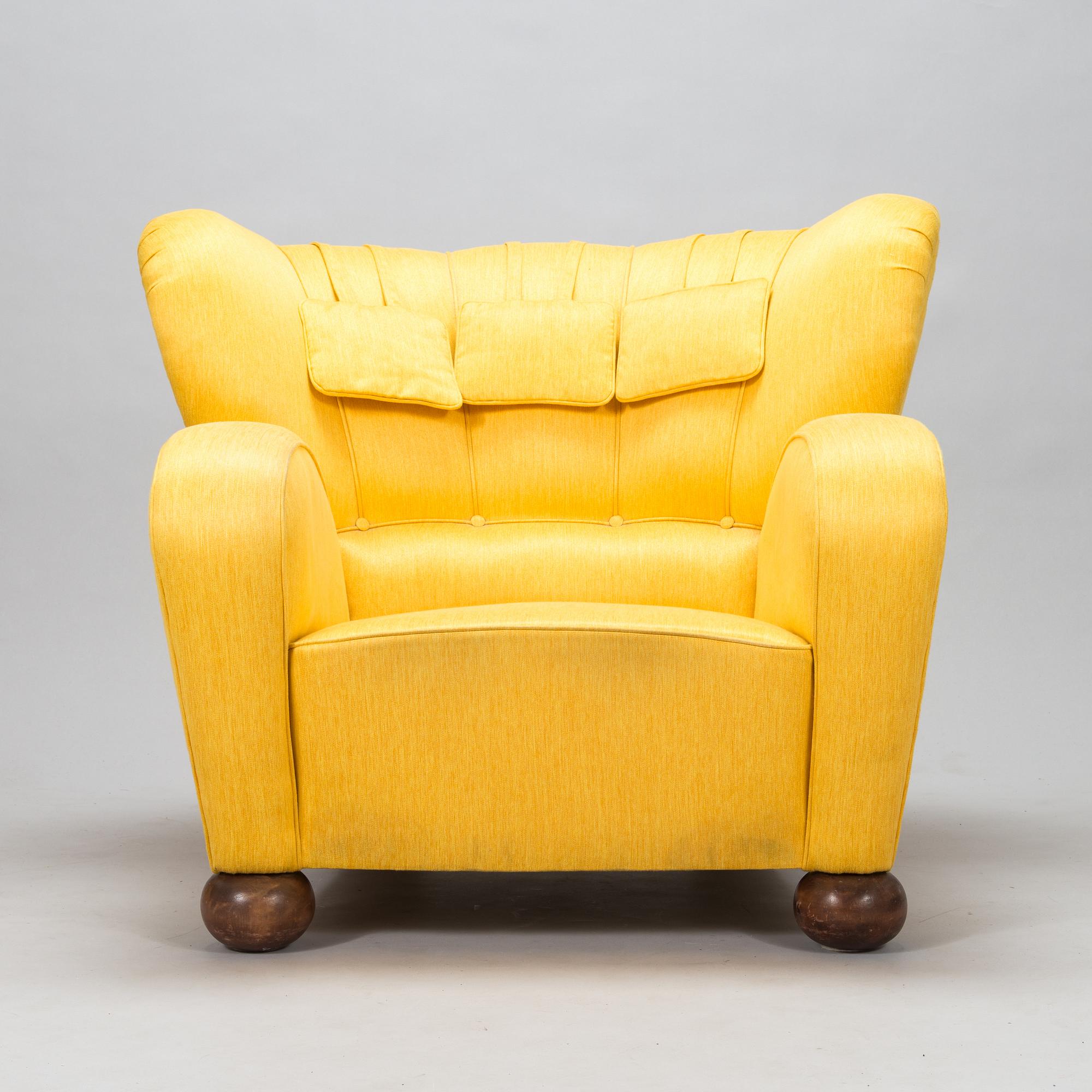 Märta Blomstedt, fåtölj, Aulanko-modellen. Formgiven 1939.