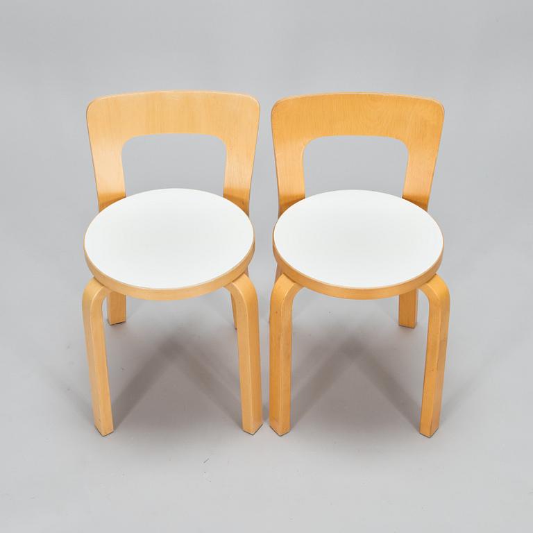 Alvar Aalto,  stolar, 5 st, modell 65, Artek 2000-tal.