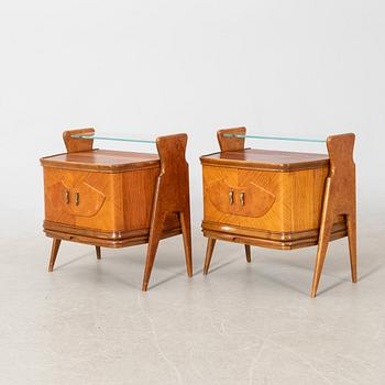 Bedside tables, a pair, mid-20th century.