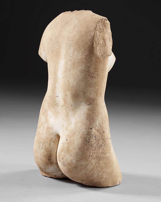 TORSO. Efter antiken. Aphrodite Anadyomene. Troligen 1800/1900-tal.