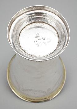 BÄGARE, silver, Fredrik Pettersson Ström, Stockholm 1788. Vikt ca 500 gram.