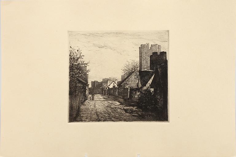 ALBERT THEODOR GELLERSTEDT, mapp med grafiska blad 30 st, Stockholm P.A Norstedt & Söners förlag, 1918.
