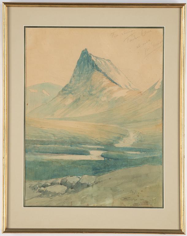 Olof Walfrid Nilsson, akvareller, två stycken, signerade och daterade -28 samt -30.