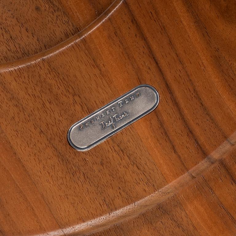 Josef Frank, a walnut 'Knappen' stool, model 2156, Svenskt Tenn, Sweden, post 1985.