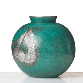 Wilhelm Kåge, a stoneware "Argenta" vase, Gustavsberg, Sweden 1949.