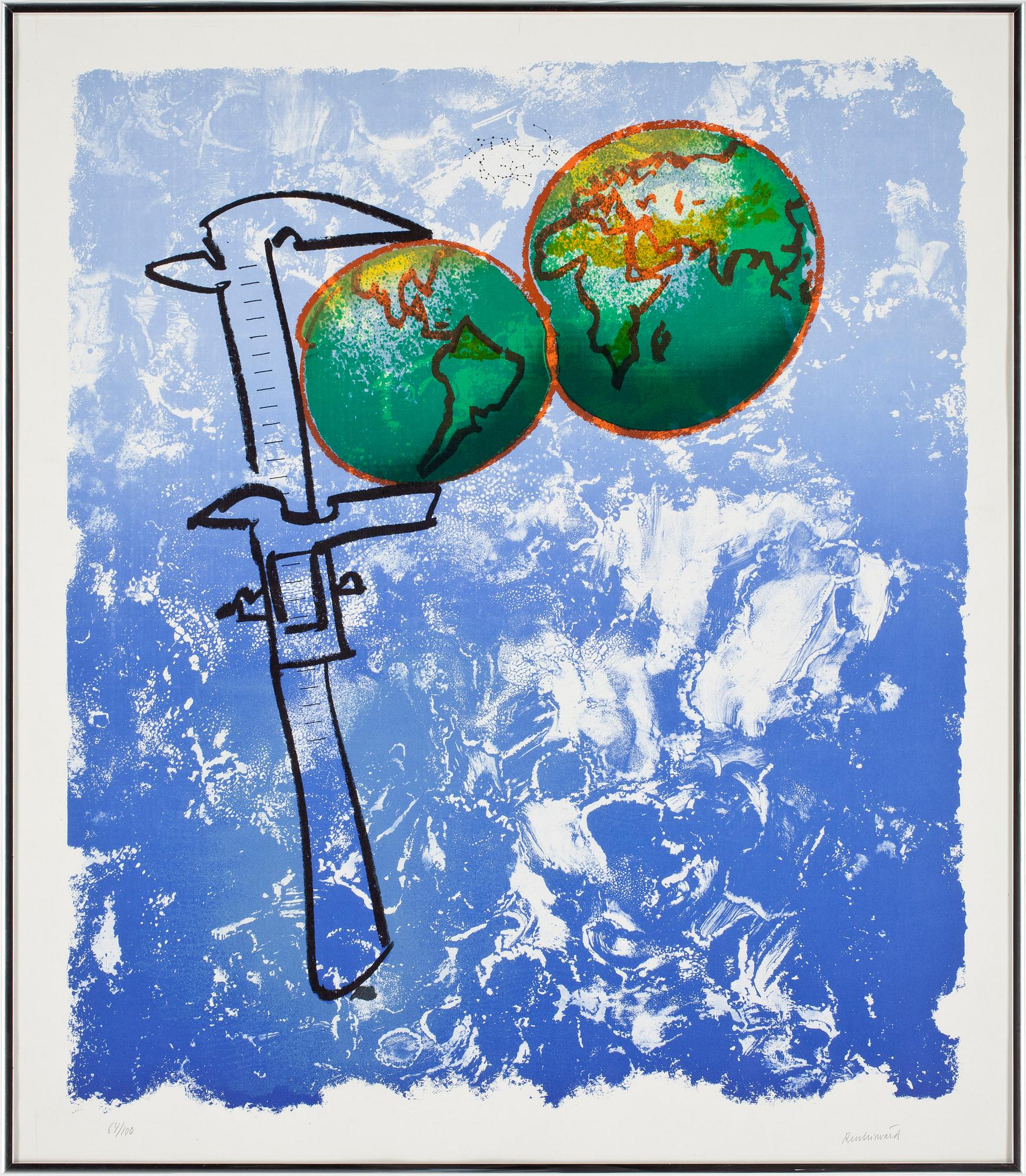 CARL FREDRIK REUTERSWÄRD, färglitografi, signerad och numrerad 64/100.