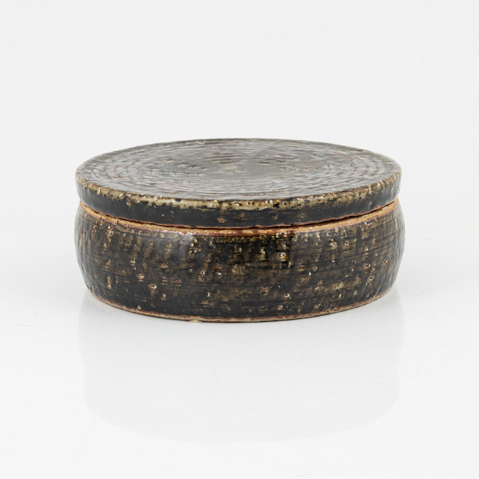 Carl-Harry Stålhane, objekt, chamotterat stengods, Rörstrand, signerad och daterad -61.