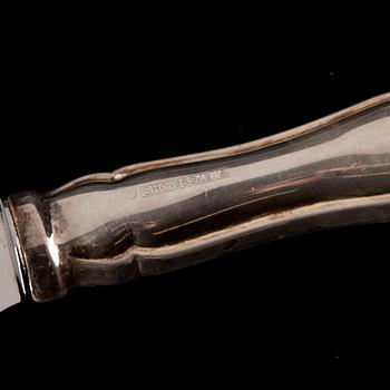 SERVERINGSBESTICK, 9 delar, silver, "Chippendale", bär diverse finska tillverkarstämplar, 1979-1999.