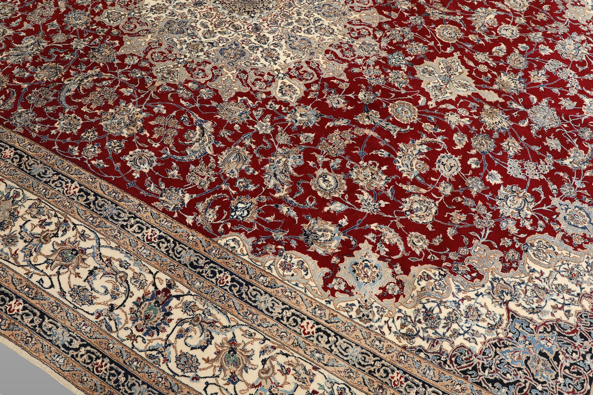 Rug, Nain, part silk, 372 x 260 cm.