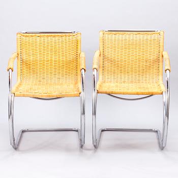 LUDWIG MIES VAN DER ROHE, fåtöljer, ett par, modell MR 20", 1960-talets slut.