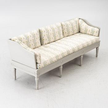 A Gustavian provincial work sofa, 18th century.