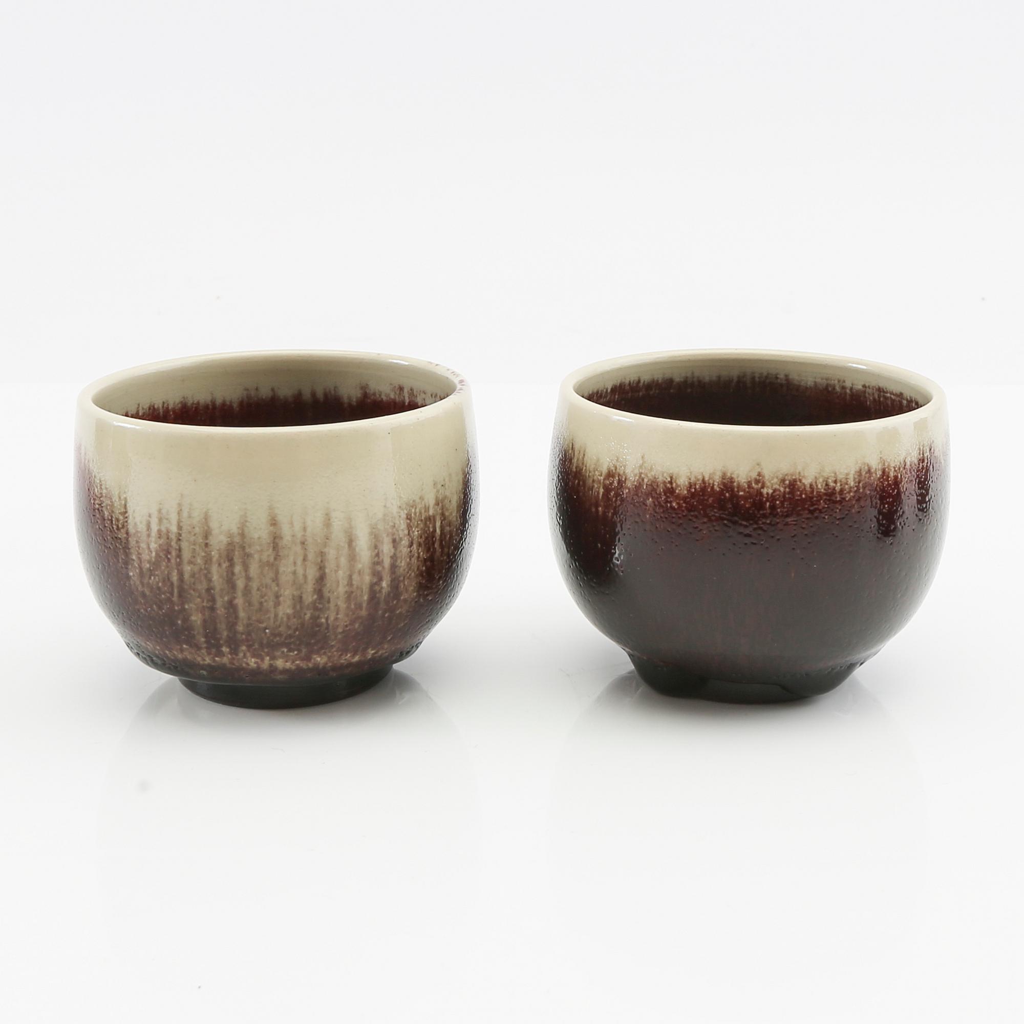 Rolf Palm, vaser och skålar 12 st  signerade glaserat stengods.