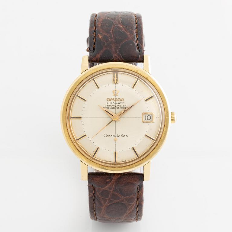 Omega, Constellation, "Pie-Pan", wristwatch, 35.5 mm.