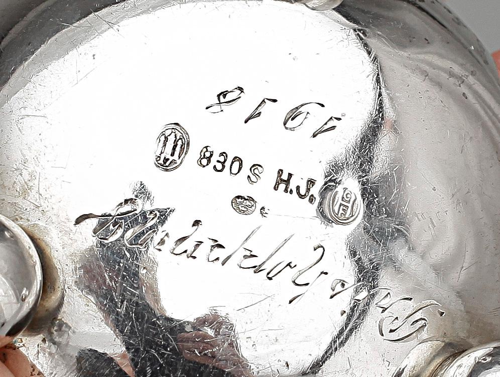 PARTI SILVER, 27 delar, olika mästare och år bla 1879. Totalvikt ca 500 gr.