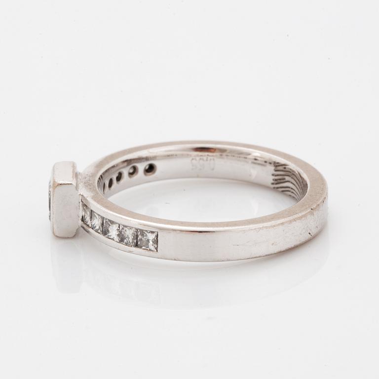 Princess-cut diamond ring.