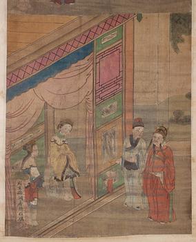 A set of four scroll paintings from an album, Qing dynasty 1664-1912).