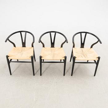 Hans J. Wegner, stolar, 6 st, "Y-stolen" modell CH-24, Carl Hansen & Søn, Danmark. 2000-tal.