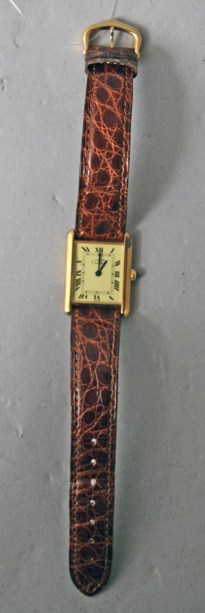 ARMBANDSUR, förgyllt silver, Cartier Tank.