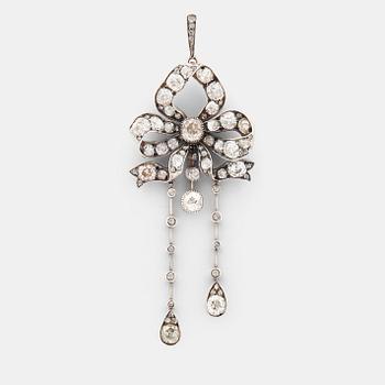 880. A old- and rosecut diamond pendant. Probably 1860s.