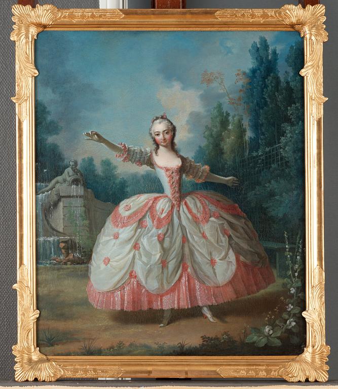 Jean-Philippe de La Roche, Portrait of Barbara Campanini (1721-1799), known as La Barbarina, dancing in a garden, probably in Versailles.