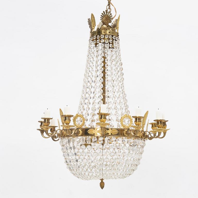 An Empire style chandelier, early 20th Century.