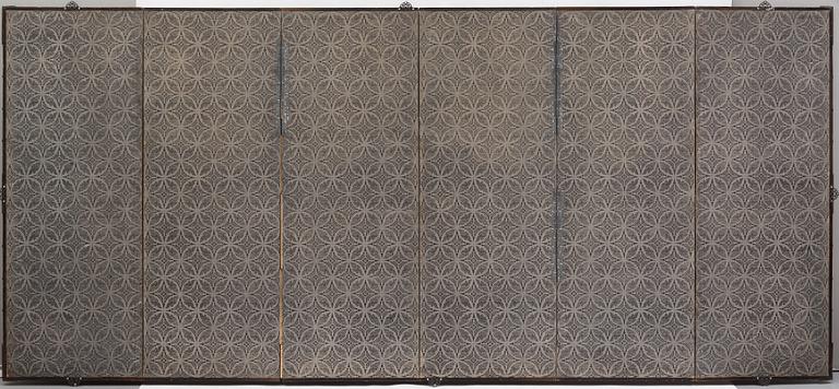 A Japanese six fold screen, Edo period (1603-1868).