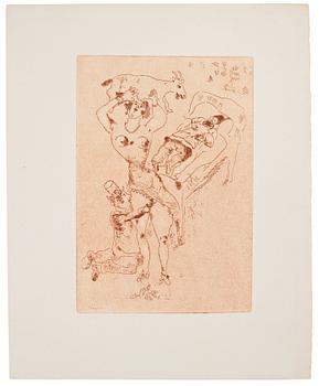 Marc Chagall, MARC CHAGALL, Etching and drypoint printed in sanguine, signed in the plate, motif from 1925, printed in 1926.